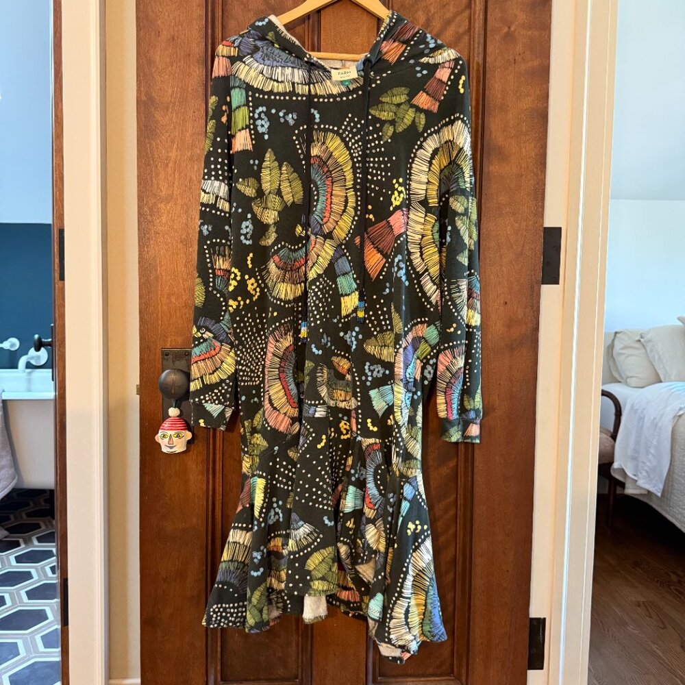 Farm Rio Araras Coloridas Hoodie Sweatshirt Dress - XS